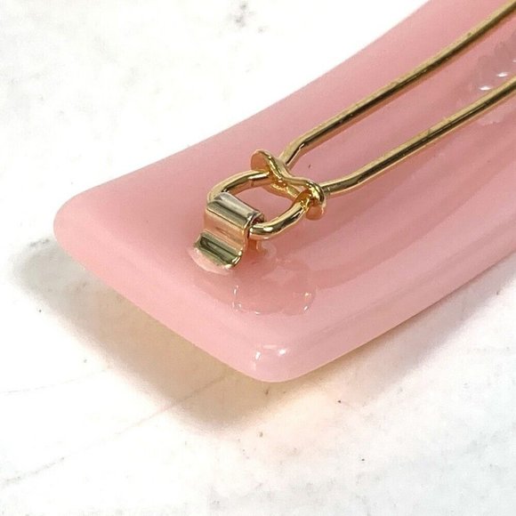 AUTHENTIC FENDI hairpin FF hair clip logo hair accessory Barrette acetate pink main image 6